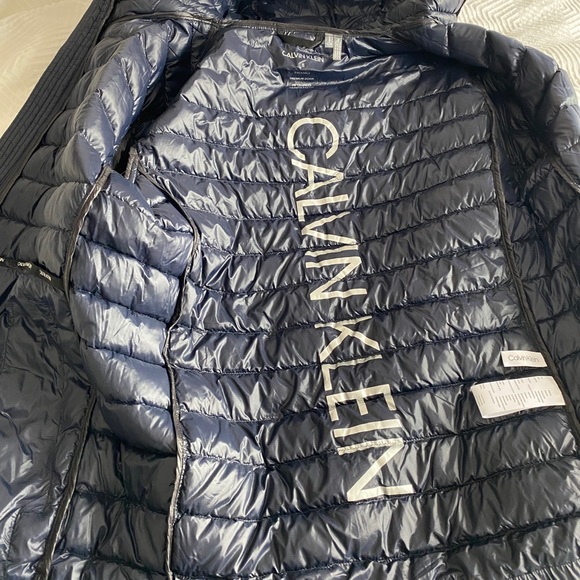 NWT CALVIN KLEIN Packable Down Jacket Hooded Zip Up - Picture 11 of 16